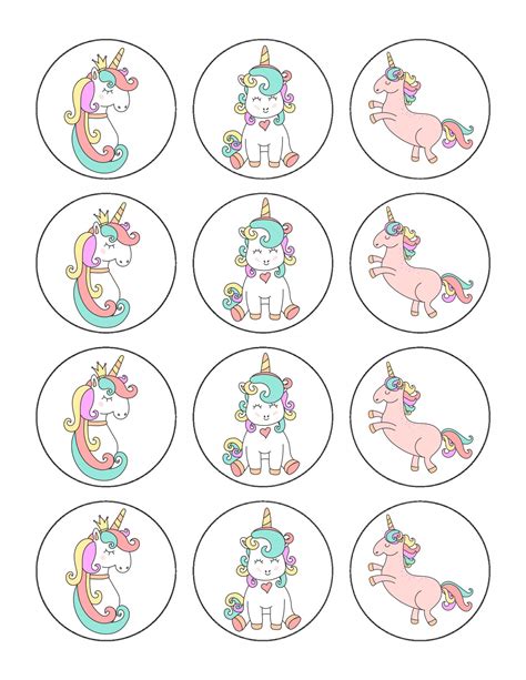 Free Printable Unicorn Cupcake Toppers Printable